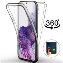 Луксозен ултра тънък Поли-Карбонов комплект предна и задна част със силиконова ТПУ рамка 360° Body Guard за Samsung Galaxy S21 FE G990B кристално прозрачен 